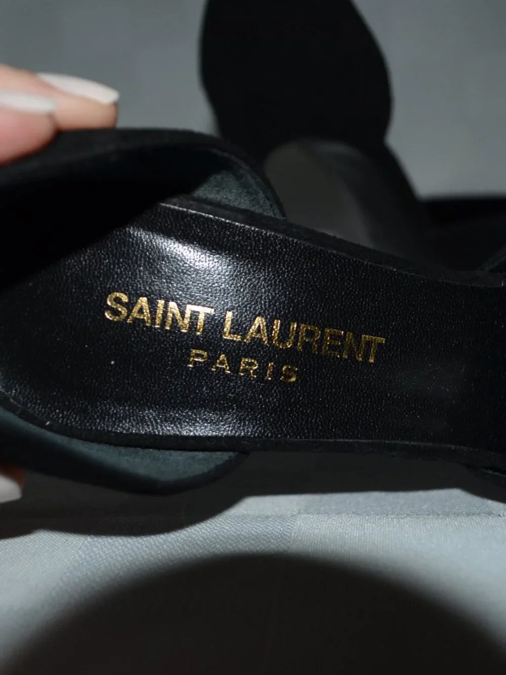 $1095 Sz 35.5 SAINT LAURENT D'Orsay Black Suede Pumps 4" Heels - Picture 7 of 7